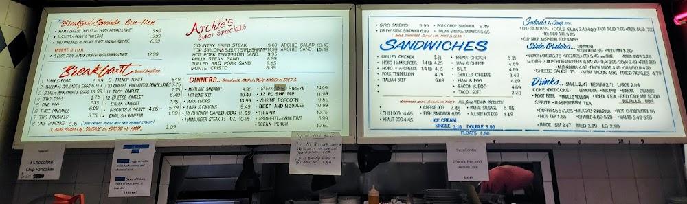 Archie's Restaurant Menu image 2